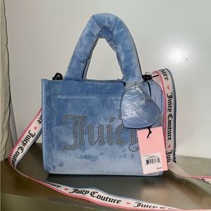 Juicy Couture Slate Light Baby Blue Big Spender Mini Tote NWT